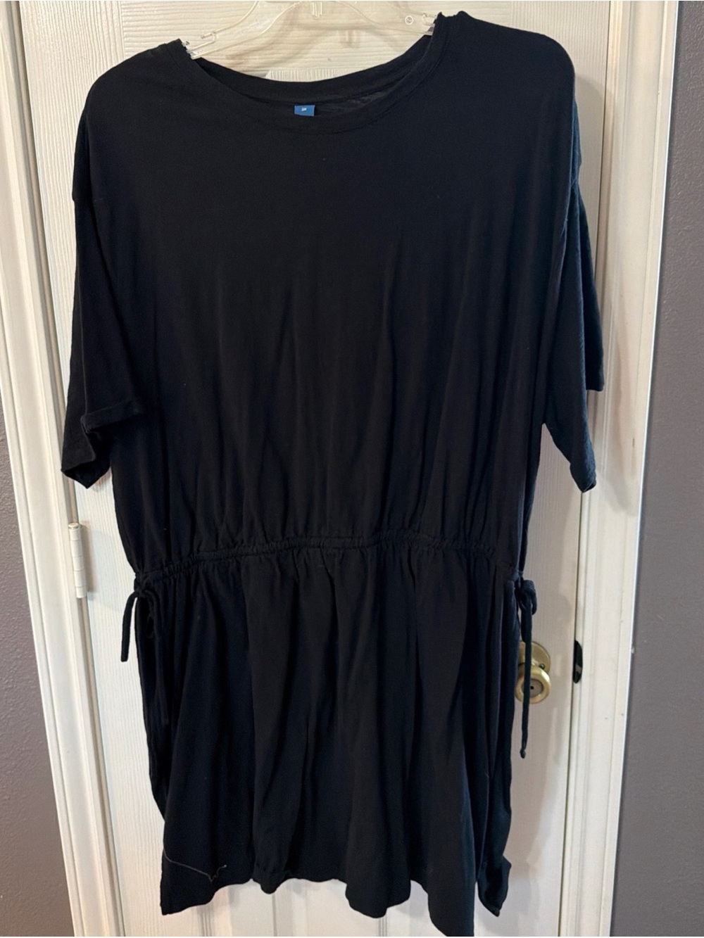 Old Navy Black Drawstring Cinch Waist Women’s Short Sleeve Dress Size 3XL.
